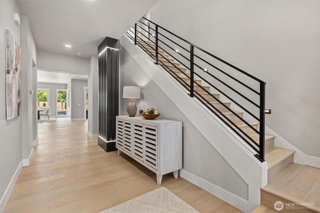 16429 Snohomish Ave SE, Clearview, WA 98296 - stairs featuring wood finished floors and recessed lighting