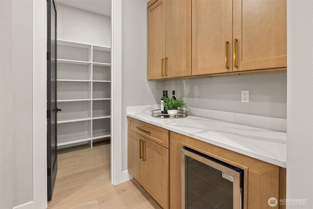 16429 Snohomish Ave SE, Clearview, WA 98296 - bar area with light wood finished floors and wine cooler