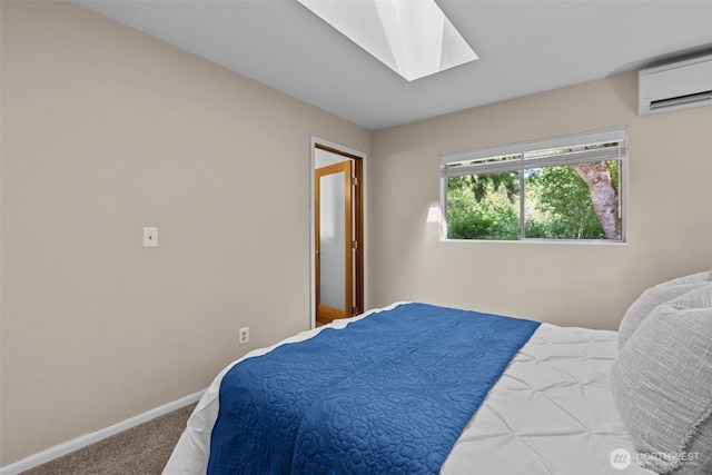8618 212th St NE, Arlington, WA 98223 - carpeted bedroom featuring a wall unit AC and a skylight