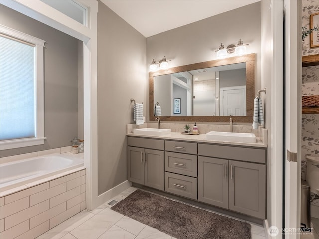 2038 Maiden Ln, Wenatchee, WA 98801 - full bathroom featuring double vanity and a bath