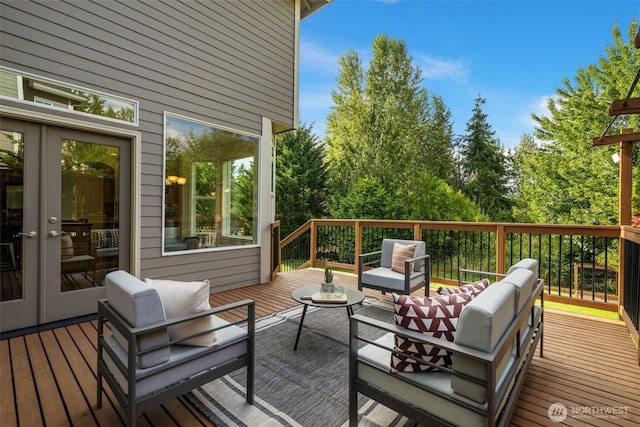 108 239th Way SE, Sammamish, WA 98074 - deck with an outdoor living space and french doors