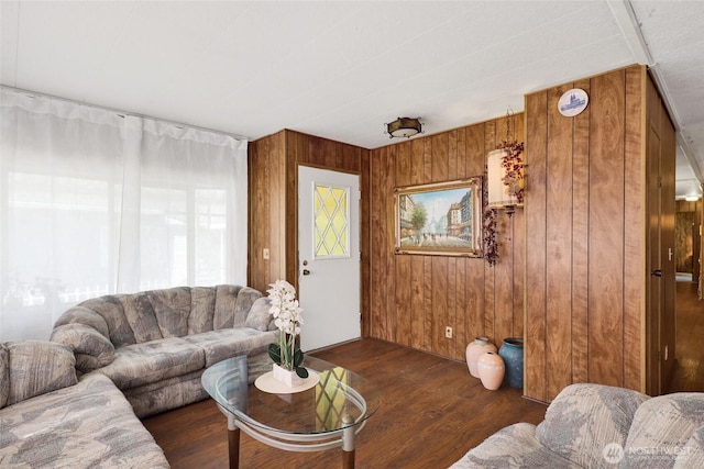 4015 Eliza Ave Unit 47, Bellingham, WA 98226 - living room with wooden walls and wood finished floors