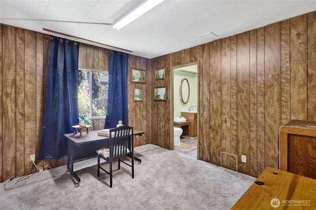 4015 Eliza Ave Unit 47, Bellingham, WA 98226 - home office with wood walls and carpet