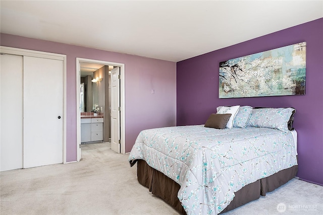 3719 NE 145th St, Seattle, WA 98155 - bedroom featuring light carpet, a closet, and ensuite bathroom