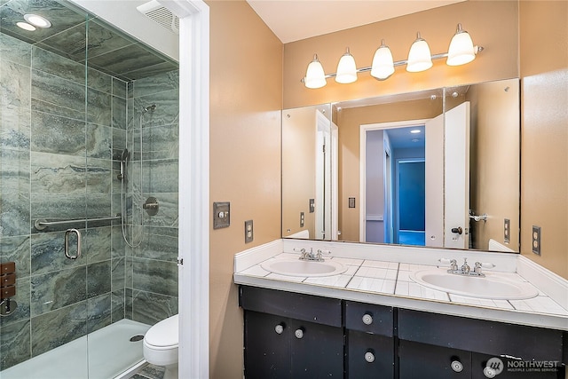 3719 NE 145th St, Seattle, WA 98155 - full bathroom with a stall shower and double vanity