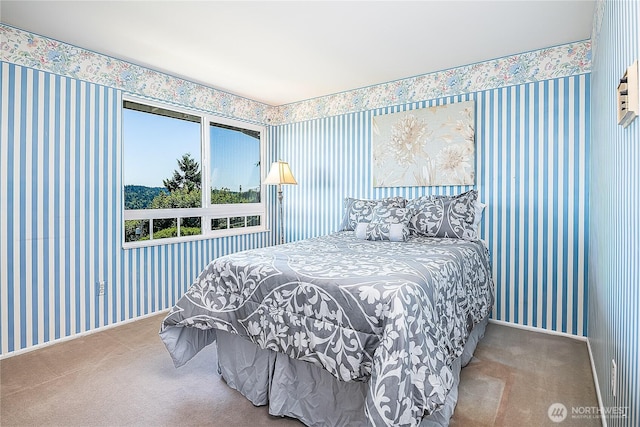 3719 NE 145th St, Seattle, WA 98155 - carpeted bedroom featuring wallpapered walls