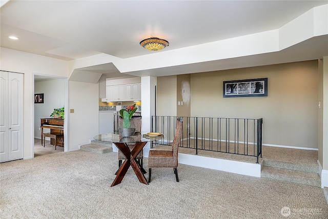 3719 NE 145th St, Seattle, WA 98155 - dining room featuring light carpet and recessed lighting