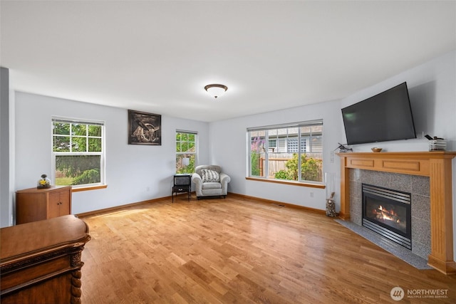 1877 Emerald Way, Lynden, WA 98264 - sitting room featuring wood finished floors and a fireplace