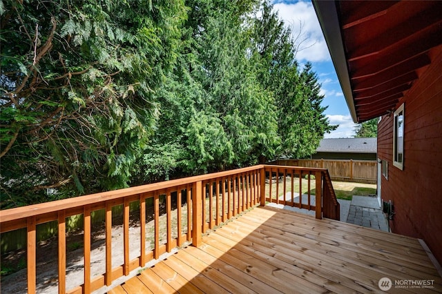 10816 NE 154th Pl, Bothell, WA 98011 - wooden terrace featuring a fenced backyard
