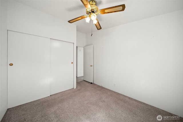 1809 Heritage Hvn, Wenatchee, WA 98801 - unfurnished bedroom featuring carpet floors, a closet, and ceiling fan