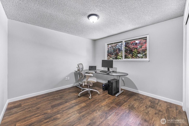 4402 Clearwater Dr SE, Lacey, WA 98503 - office area with a textured ceiling and wood finished floors