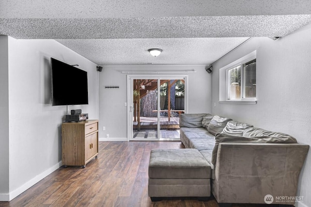 4402 Clearwater Dr SE, Lacey, WA 98503 - living room with dark wood finished floors and a textured ceiling