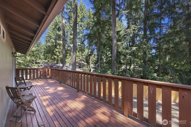 4402 Clearwater Dr SE, Lacey, WA 98503 - deck featuring view of wooded area
