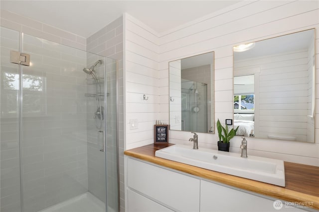 11112 234th St E, Graham, WA 98338 - full bath featuring connected bathroom, a shower stall, and vanity