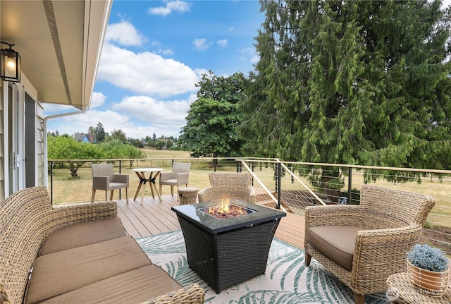 11112 234th St E, Graham, WA 98338 - wooden terrace with a fire pit
