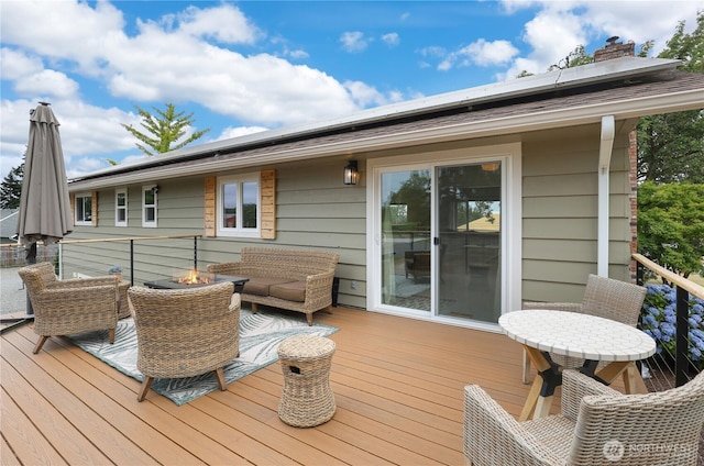 11112 234th St E, Graham, WA 98338 - wooden terrace featuring an outdoor living space