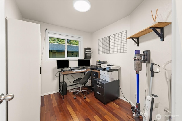 18110 85th St E, Bonney Lake, WA 98391 - office area with dark wood finished floors and baseboards