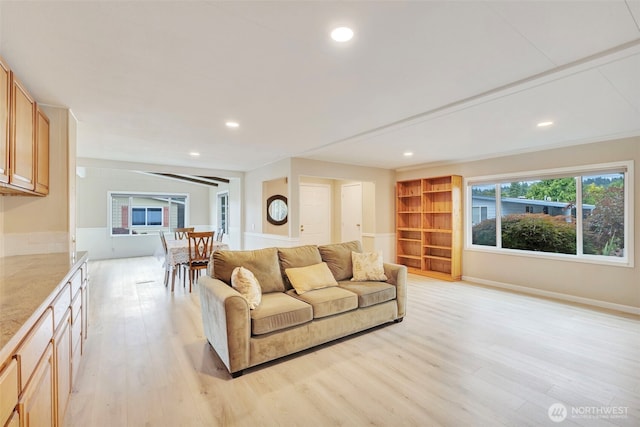 1402 22nd St NE Unit 86, Auburn, WA 98002 - living room with light wood-type flooring and recessed lighting