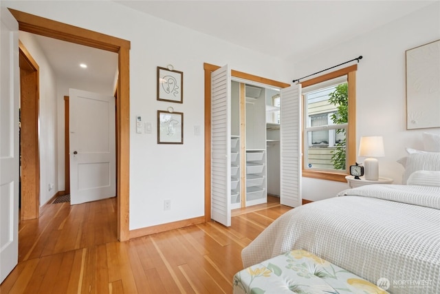 3211 16th Ave S, Seattle, WA 98144 - bedroom featuring light wood-style floors, recessed lighting, and a closet