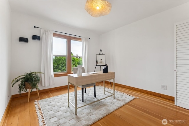 3211 16th Ave S, Seattle, WA 98144 - office area featuring hardwood / wood-style flooring and baseboards
