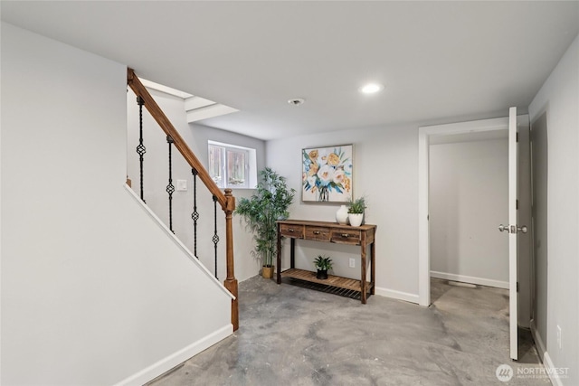 111 27th Ave S, Seattle, WA 98144 - entrance foyer featuring unfinished concrete floors, stairway, and recessed lighting