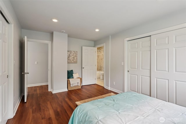 111 27th Ave S, Seattle, WA 98144 - bedroom with wood finished floors, recessed lighting, ensuite bath, and a closet