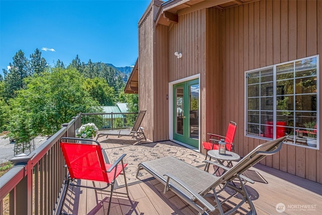 106 River St, Leavenworth, WA 98826 - wooden terrace featuring a mountain view