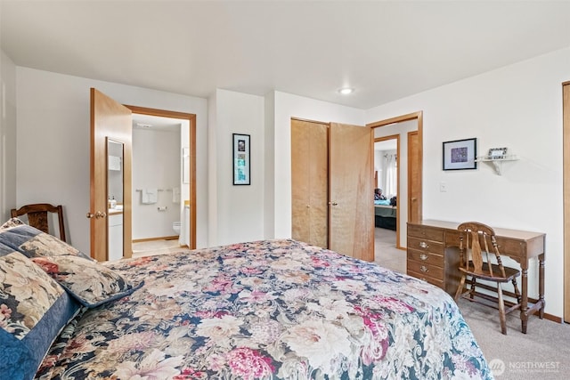 106 River St, Leavenworth, WA 98826 - bedroom featuring carpet floors, a closet, and connected bathroom