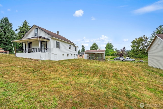 2104 Stuart St, Raymond, WA 98577 - view of green lawn with covered porch