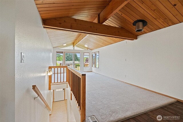 383 E Piper Way, Camano Island, WA 98282 - stairs featuring wooden ceiling and wood finished floors