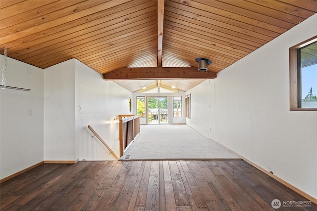 383 E Piper Way, Camano Island, WA 98282 - unfurnished living room with hardwood / wood-style floors and wooden ceiling