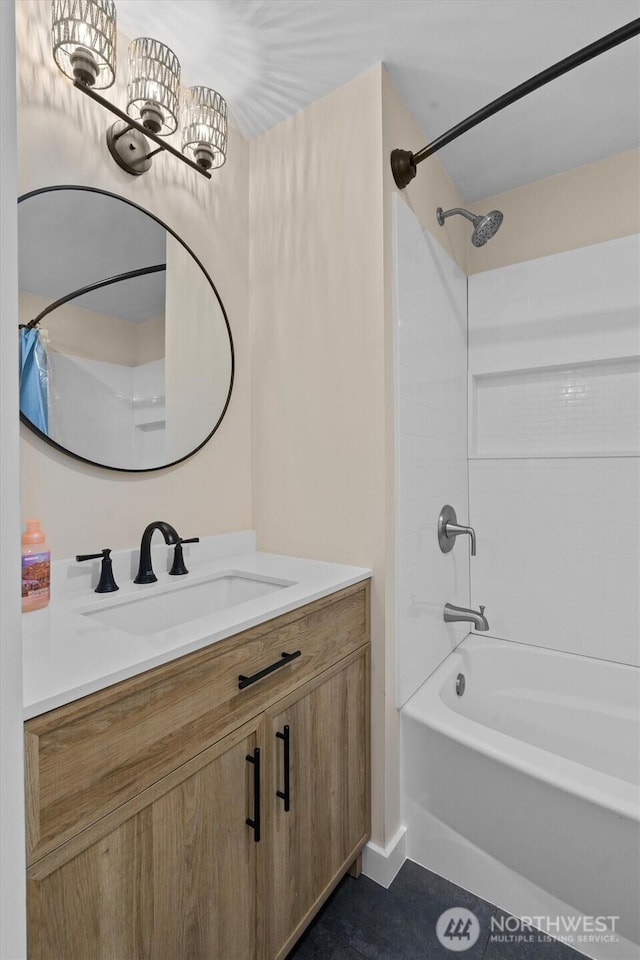 1173 Grauel Ramapo Rd, Port Angeles, WA 98363 - bathroom with bathtub / shower combination and vanity