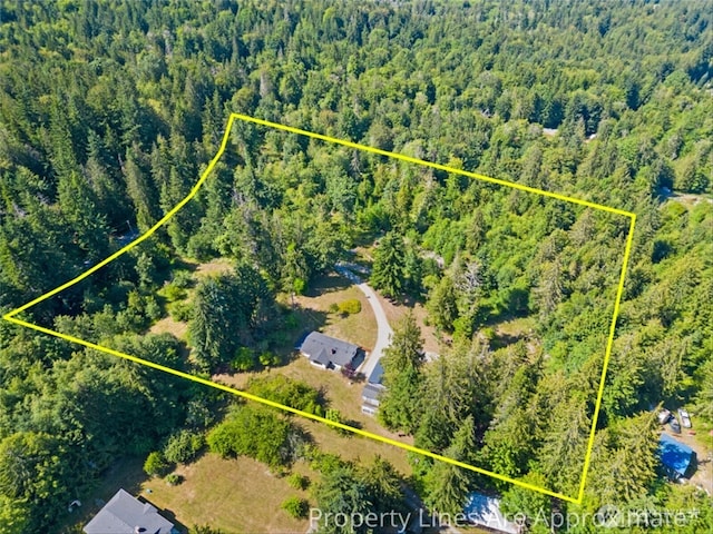 1173 Grauel Ramapo Rd, Port Angeles, WA 98363 - aerial view of property and surrounding area featuring property boundaries highlighted