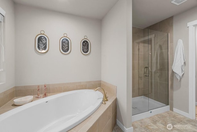 19042 123rd Ave SE, Renton, WA 98058 - bathroom with a garden tub and a stall shower