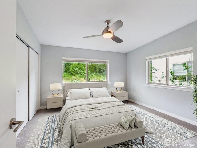 4214 S Trenton St, Seattle, WA 98118 - carpeted bedroom featuring a closet and a ceiling fan