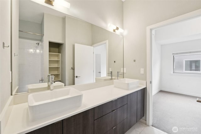 4214 S Trenton St, Seattle, WA 98118 - bathroom featuring double vanity and a shower