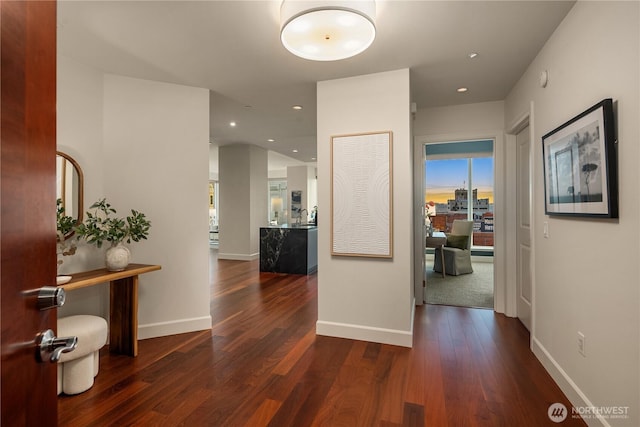 1920 4th Ave Unit 1105, Seattle, WA 98101 - corridor with wood finished floors and recessed lighting