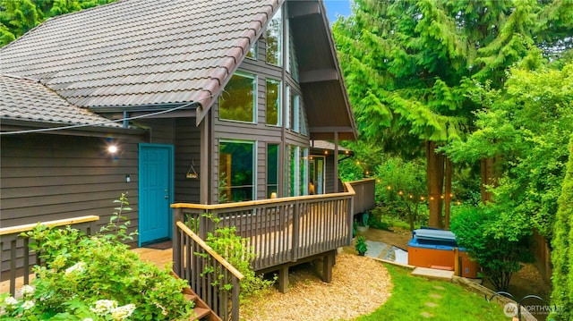 26639 NE Stewart St, Duvall, WA 98019 - back of house with a deck and a tile roof
