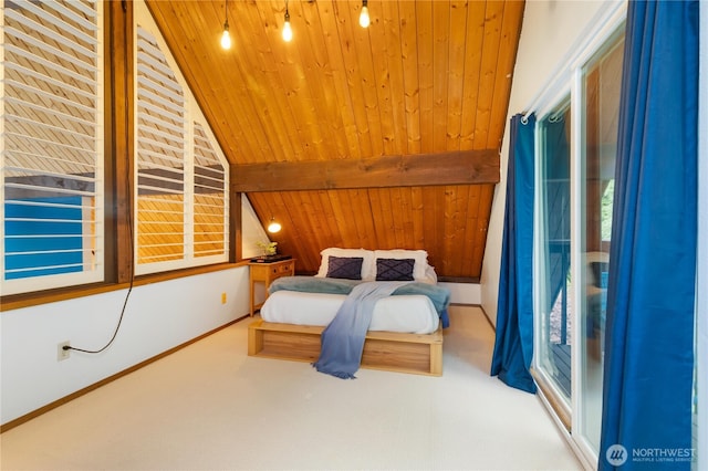 26639 NE Stewart St, Duvall, WA 98019 - bedroom featuring wooden ceiling and carpet floors