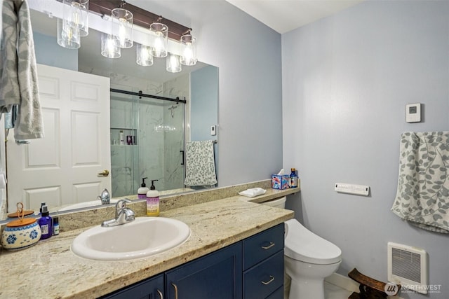 3221 SW Avalon Way Unit 113, Seattle, WA 98126 - bathroom featuring a shower stall, vanity, and heating unit