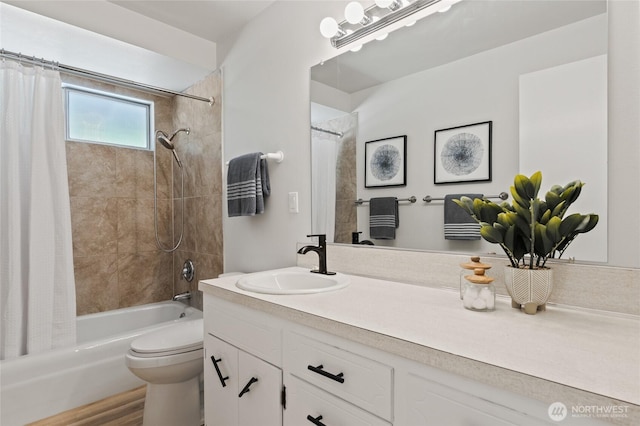 13726 SE 24th St, Bellevue, WA 98005 - bathroom with vanity and shower / tub combo with curtain