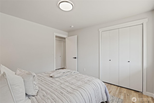 13726 SE 24th St, Bellevue, WA 98005 - bedroom with light wood-type flooring and a closet