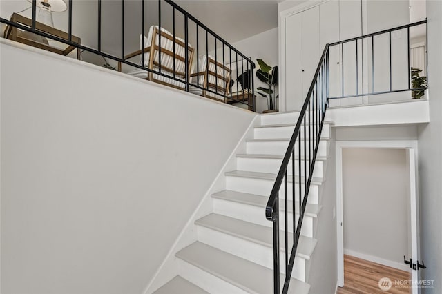 13726 SE 24th St, Bellevue, WA 98005 - stairs with wood finished floors and baseboards