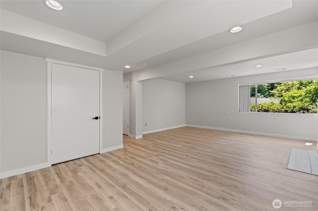 13726 SE 24th St, Bellevue, WA 98005 - unfurnished room with light wood-style flooring and recessed lighting