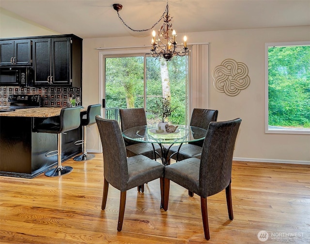 5044 157th Ct NE, Redmond, WA 98052 - dining space featuring a chandelier, light wood-style floors, and healthy amount of natural light