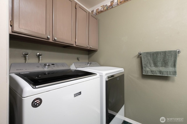 23430 100th Ave SE Unit E102, Kent, WA 98031 - laundry area featuring washing machine and dryer and cabinet space