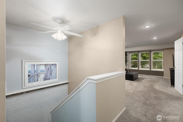 23430 100th Ave SE Unit E102, Kent, WA 98031 - hall with carpet, recessed lighting, and an upstairs landing