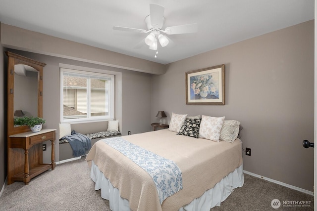 23430 100th Ave SE Unit E102, Kent, WA 98031 - carpeted bedroom featuring baseboards and ceiling fan