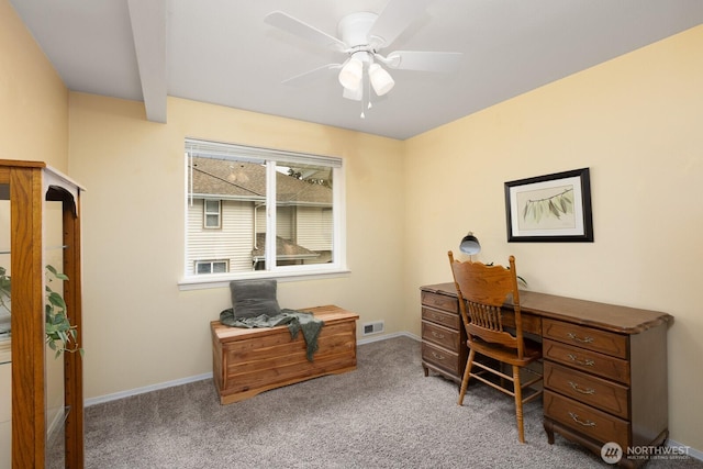 23430 100th Ave SE Unit E102, Kent, WA 98031 - office area featuring carpet flooring and a ceiling fan