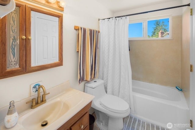 3235 33rd Ave S, Seattle, WA 98144 - bathroom with vanity and shower / bathtub combination with curtain